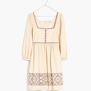 Madewell Cream and Brown Mini Dress